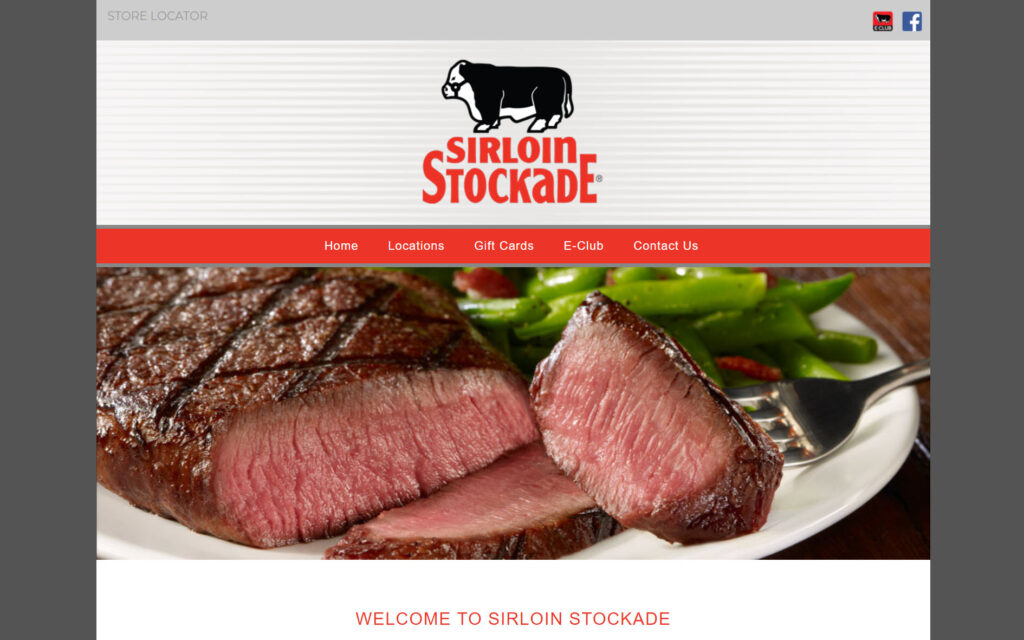 Sirloin Stockade Website Screenshot